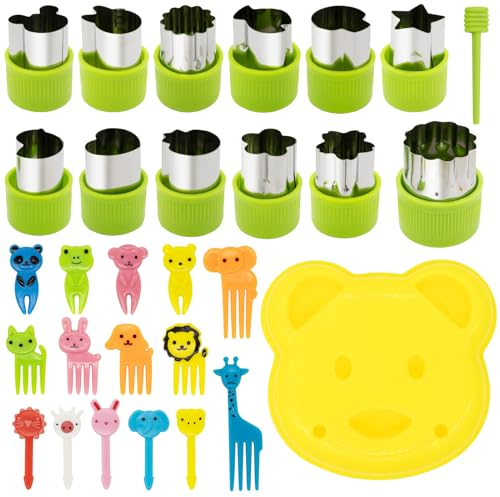 44 pièces Emporte piece sandwich cutter, Emporte Pièces Animaux Sandwiches Cutter, Sandwiches Cutter Animaux, Coupe-biscuits et coupe-légumes en acier inoxydable, Étoile, Coeur