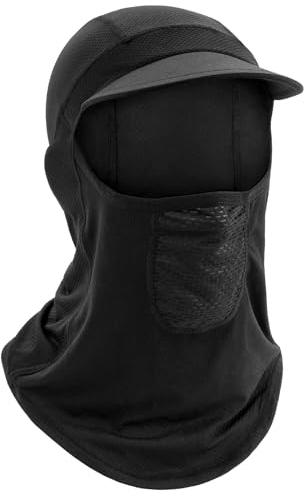 MELASA Sturmhaube Motorrad Sommer Balaclava für Outdoorsports Radfahren Fahrradmütze Gesichtshaube Skimaske Snowboarden, Skifahren Winddicht Gesichtshaube Herren/Damen (Schwarz)