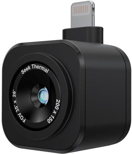 Seek Thermal Nano 200 Wärmebildkamera für Apple iOS mit Lightning-Anschluss, iPhone Wärmebildkamera, hohe Auflösung 200 x 150, 25 Hz Bildfrequenz, Temperaturbereich