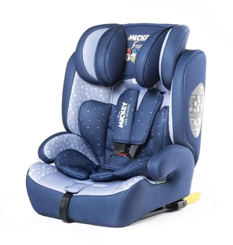Tataway - Mickey & Friends Fix Car Seat | Ece R129 Approved | Ergonomic Design | ISOFIX System | Easy-Clean Polyester Cover | for Kids 100-150 cm, Multicolored, Polyester