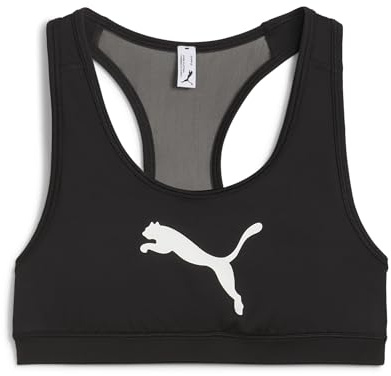 Puma Damen 4keeps Bra Sport-BHS, Puma Black-Big White Cat, XL EU