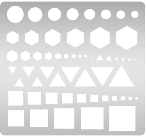 UNICRAFTALE Metallschablone Dreieck Metallvorlage Quadratische Stanzschablonen Kreis Zeichenvorlage Edelstahl Tagebuchschablone Gemischte Geometrische DIY Papierkarte Für Selbstgemachtes Scrapbooking