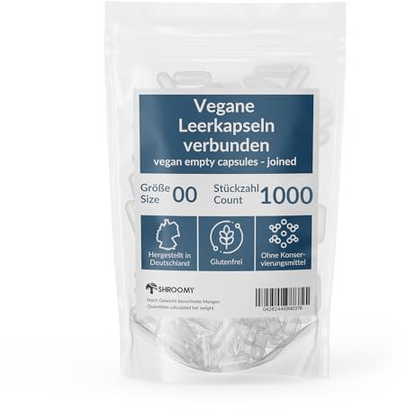 SHROOMY Leerkapseln HPMC – Größe 00 – vegan & transparent – 1000 Stück