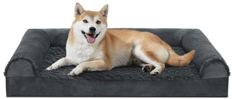 Orthopädisches Hundebett Grosse Hunde, 100 x 60 x 20cm Hundecouch, Waschbar Hundesofa Wasserdicht rutschfest, XXL Haustierbett Hundekissen mit 3 erhöhte Ränder für Kleine, Mittelgroße & Große Hunde