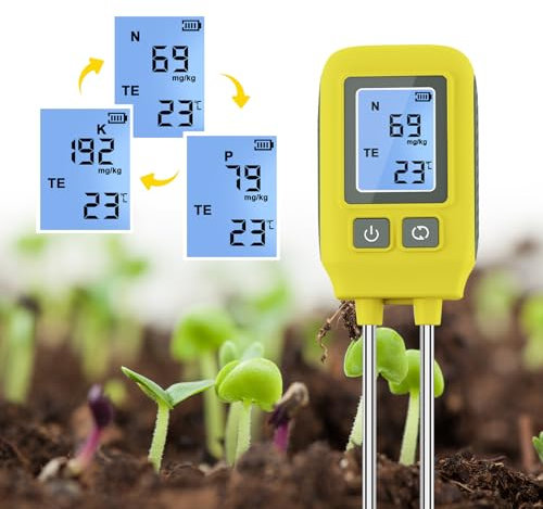 Roadtime NPK Tester per terreno, concime accurato per suolo, display digitale professionale, sensore NPK per interni ed esterni orto prati