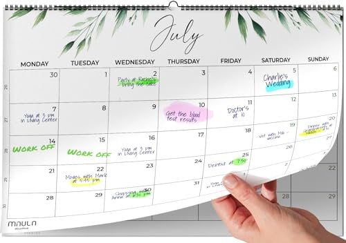 Family Planner 2026 Wall Calendar – Large Family Organiser July 2025 to December 2026 – Yearly Calendar with Columns for Parents & Children – Household & School Planning Calendar for Home & Office