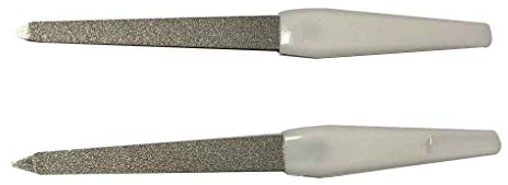 5 Stück Kunststoffgriff Metall Doppelseitige Nagelfeilen Home Nagelfeile DIY Maniküre Pediküre Werkzeug Weiß