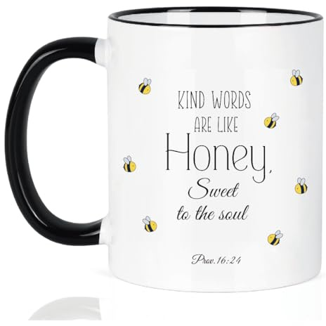 SdetYuia Christian Gifts for Women Friendship Mug 11Oz,Cute Mug for Women with Bible Verse:A Sweet Friendship Refreshes The Soul Coffee Cup Birthday Gifts for Friends