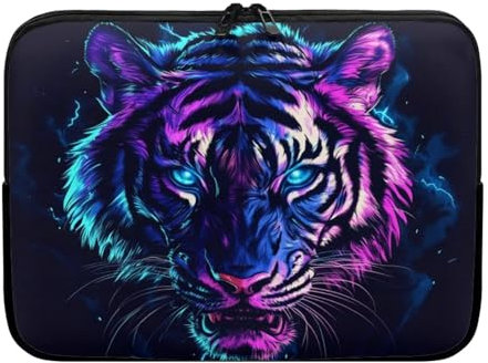 TSOVTHRID Tiger Novelty Laptop Sleeves Cases for Women 10 Inch Neoprene Computer Case Shockproof Tablet Sleeve Protective Notebook Cover Portable Computer Cover for Laptop