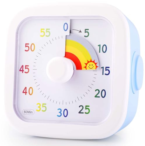 Visueller Timer,GeeRic 60-Minuten-CountdownTimer,SchreibtischTimer Kinder Zeitmanagement Tools mit leisem Betrieb,PomodoroTimer für Haus Küche Klassenzimmer