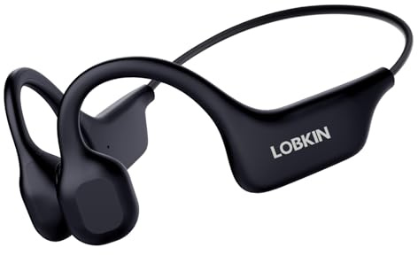 LOBKIN Knochenschall Kopfhörer Bluetooth,Open Ear Kopfhörer Kabellos Bone Conduction Headphones,Sportkopfhörer Kopfhörer für Fitness Radfahren Fahren Laufen
