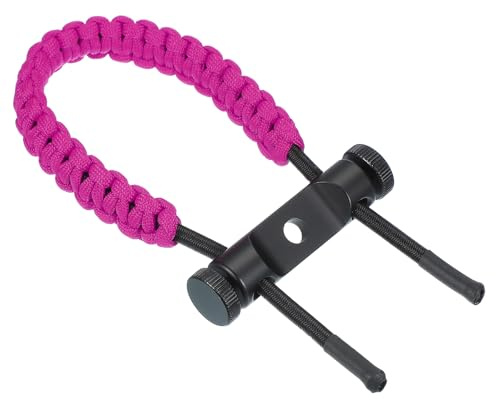 QUARKZMAN Archery Bow Wrist Sling 15.75 inch 550 Paracord Strap Rose Red | 1 Count, Compound Bow Stabilizer & Hand Loop Carrier Bow Stabilizer Pour Bow Hunting Shooting