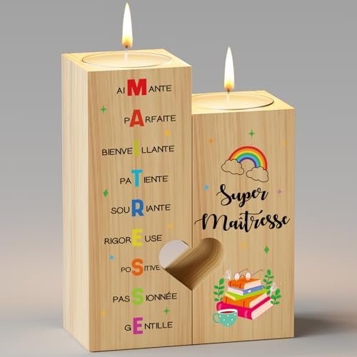 Tulolvae Cadeau Maitresse d'éCole Fin d'année, Candélabre | Merci Meilleur Cadeaux Les Femmes Professeur Anniversaire Graduation Noel Idee
