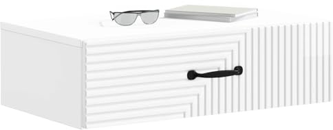 vidaXL Wandmontierter Beistelltisch Hochglanz Weiß 59 x 34,5 x 17 cm, Moderner, rechteckiger Wandorganizer, praktisches Stauraumwunder, Elegantes Regal, minimalistisches Design