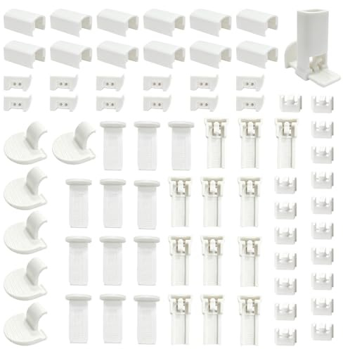 12er Set 72 Stück Plissee Ersatzteile, Verstellbare Klemmträger Zubehör Klemmfix Halterung, Ohne Bohren Montage Ersatzteile Set für Plissee