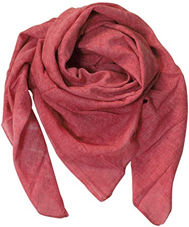 Harrys-Collection Damen Herren Baumwolltuch in vielen Farben 100 x 100 cm, Größen:Einheitsgröße, Farben:rot meliert