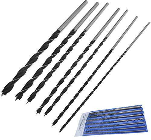 7pcs 300mm Extra Long Brad Point High-carbon Steel Wood Drill Bit Kit Set Tool
