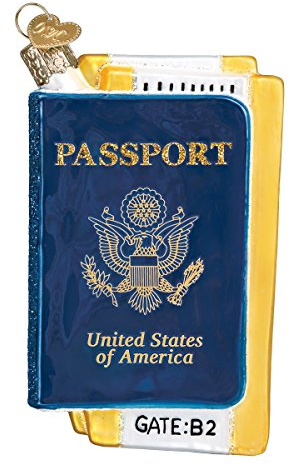 Old World Christmas Passport Glass Blown Ornament for Christmas Tree