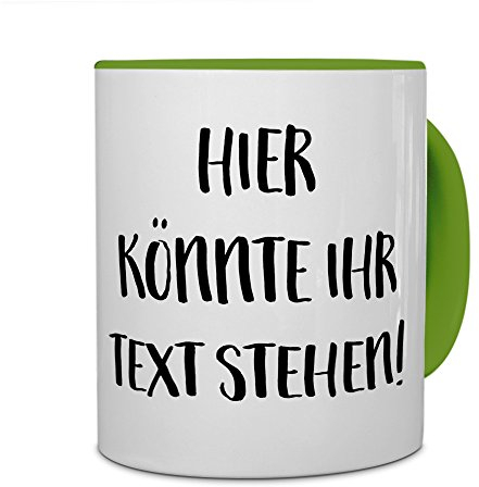 printplanet® - Tasse mit eigenem Text bedrucken lassen - Kaffeebecher mit Wunschtext oder Spruch personalisieren - Becher Grün