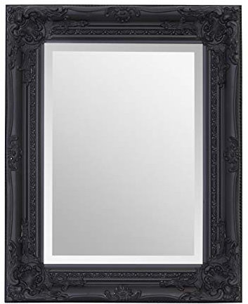 Select Mirrors Miroir rhône – Style baroque français vintage antique – 42 cm x 53 cm – Décoration d'intérieur chic (noir antique)