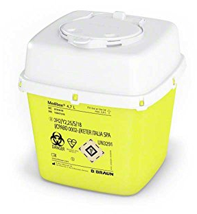 B.Braun Medibox® Entsorgungsbehälter Sammelbehälter Kanülenbehälter Kanülenbox, 4,7 Liter Gelb Polypropylen (PP) Sharpsbehälter Entsorgungsbehälter