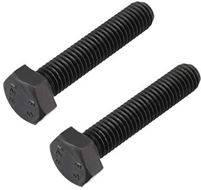 sourcing map M8x40mm Tête Hex vis fixation gauche vis acier carbone noir 2pc