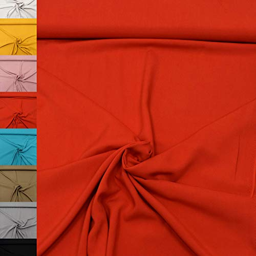 MAGAM-Stoffe Andrea Viskosestoff 100% Viskose Uni Oeko-Tex Meterware 50cm (06. Rot)