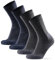DANISH ENDURANCE Premium Merinowolle Wandersocken, Outdoor & Trekking-Socken, Thermosocken, Starke Polsterung & Anti-Blasen, für Damen & Herren, 2 Paar, Mehrfarbig (1 x Marineblau, 1 x grau), 43-47