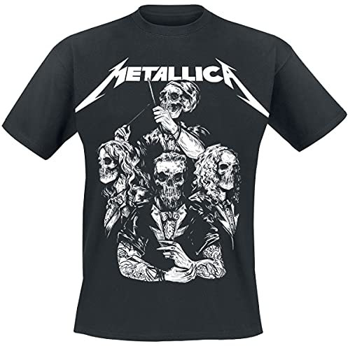 Générique Metallica S&M2 Crâne Costume Homme T-Shirt Manches Courtes Noir M 100% Coton Regular/Coupe Standard