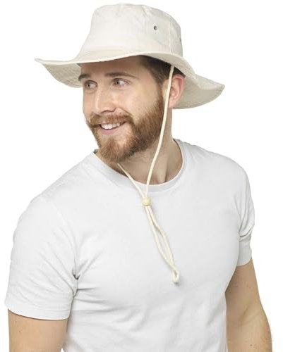 Thingimijigs Herren-Safari-Hut aus 100% Baumwolle - Natur (Creme) L/XL