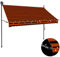 vidaXL Markise Einziehbar Handbetrieben mit LED Wasserabweisend Klemmmarkise Balkonmarkise Sonnenschutz Terrasse Balkon Garten 250cm Orange Braun