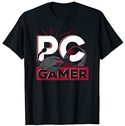 Mouse Playing Video Games Player Gift PC Gamer Gaming T-Shirt