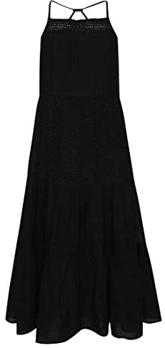 Superdry Damen Vintage Maxi-Trägerkleid mit Spitze Schwarz 36