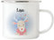 Kiddle-Design Emaille-Tasse Weihnachten Kinder personalisiert mit Name | Kindertasse mit Rentier-Motiv Geschenk Jungen Mädchen zu Weihnachten Nikolaus Tasse