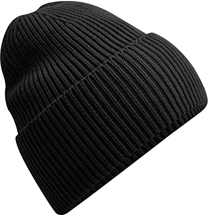 Beechfield B384R Oversized Cuffed Beanie - Black