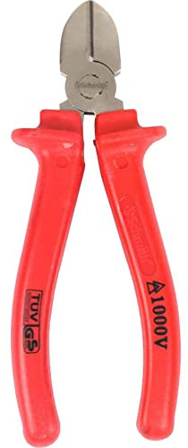 Seitenschneider Isoliert Profi Kabelschneider 1000V mit rutschfestem Griff 160mm zum Abtrennen von Drähten und Kabeln (Isoliert)