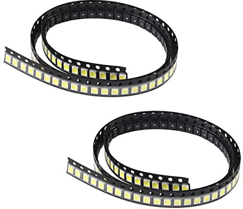 AEDIKO 200pcs 3528 (1210) SMD LED Diode Lights Chip White 6000K Super Bright Lighting Bulb Lamps Electronics Components Light Emitting Diodes (3.5mm x 2.8mm)