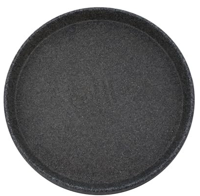 The HC Companies Terrazzo Soucoupe Ronde de qualité supérieure pour Plantes d'intérieur et d'extérieur en Plastique pour Pots - 59,4 x 59,4 x 5,3 cm - Granit Noir