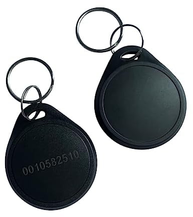 YARONGTECH Dual-Frequenz-RFID-Schlüsselanhänger, 125 kHz EM4100 und 13,56 MHz MIFARE Classic 1K Chip (10 Stück), Schwarz , Dual Frequency