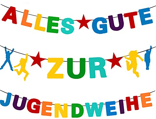 Alles Gute zur Jugendweihe Banner Alles Gute zur Jugendweihe Girlande Jugendweihe Deko Endlich Erwachsen Party Dekoration Hängedeko Junge Mädchen Foto Hintergrund