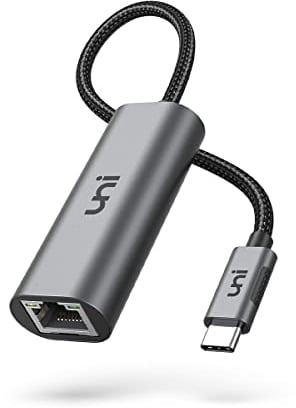 uni Adaptateur USB C vers Ethernet 2,5G, Ethernet USB C vers RJ45 2500 Mbps, Aluminium & Nylon, Adaptateur LAN Thunderbolt 4/3 pour iPhone 15 Pro Max, MacBook Pro/Air, Ordinateurs Portables, PC etc.