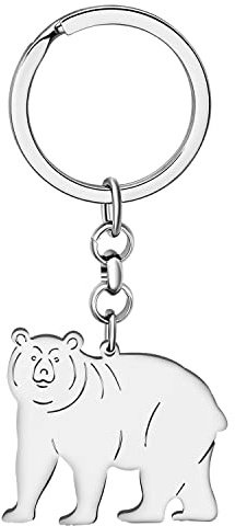 DALANE Porte-clés Ours Polaire Acier Inoxydable Polar Bear Sac Porte-clés Animaux Bijoux pour Femmes Filles Charms Cadeaux Accessoires
