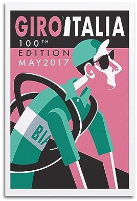 HAYME Fahrrad-Poster 2017 Giro D'Italia, dekoratives Gemälde, Leinwand, Wand und Kunstbild, Familienschlafzimmer-Dekoration, 50 x 75 cm
