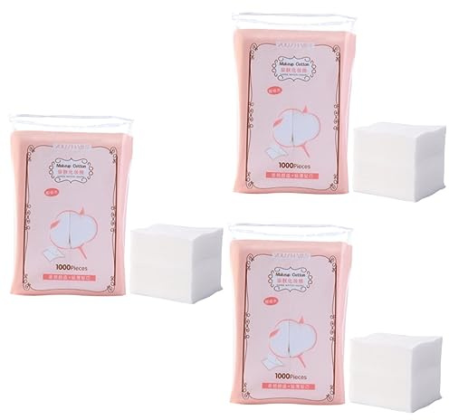 Toyvian 3er-set Wattepads Zum Abschminken Dreilagige Wattepads Für Das Gesicht Weich Saugfähig Für Nagelkunst Hautpflege Einweg-baumwollpads Tragbar Leicht Zu Tragen 1000 Stück * 3