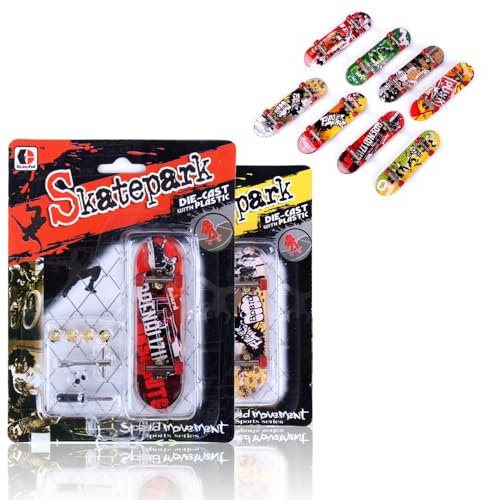 zalati Finger-Skateboards, 2 Stück, Mini-Griffbretter mit Ersatz-Set für alle Altersgruppen, Spiele, Fingerübungen – zufällige Farbe