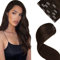 LaaVoo Braun Extenisons Echthaar Clip Doppelt Tressen Clip Extensions Echthaar Haarverlängerung Echthaar Clip Remy Extensions Dunkelbraun Natürlich 30cm 80g 5Stück #2