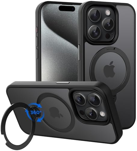 CACOE Magnetische Ständer Hülle für iPhone 15 Pro Max 6,7 Zoll für MagSafe, Unsichtbarer Ständer Kompatibel mit MagSafe und magnetischer Auto-Telefonhalterung,Handyhülle für iPhone 15 Pro Max