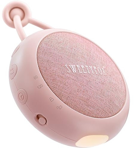 Sweety Fox Machine Bruit Blanc Bebe - Rose - Berceuse Bebe, Veilleuse et Bruit Blanc Bebe Sommeil, 15 Sons, USB Rechargeable
