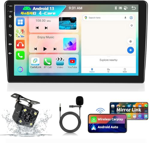 4-Core 5G-WiFi [4G + 64G] Android 13 Radio para coche para Op-el Astra H Zafira B 2005-2014 con tarjeta inalámbrica Android Car, pantalla táctil de 9 pulgadas con GPS FM RDS SWC DSP/ EQ + cámara 4LED