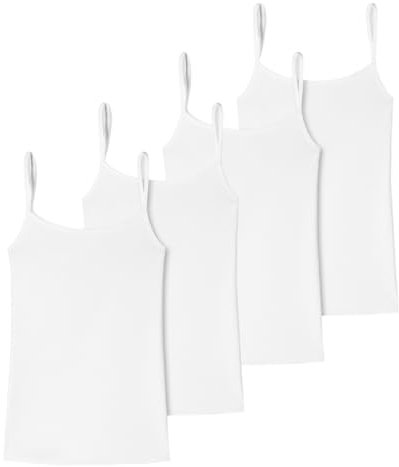 Uncover by Schiesser - Cotton - Spaghetti Top - 4er Pack (L Weiß)